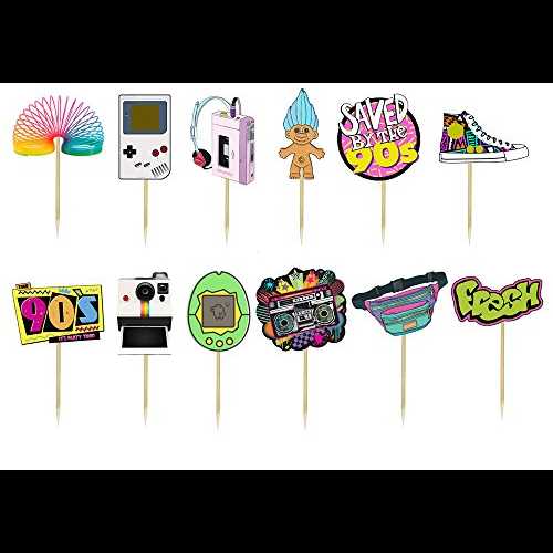 90 年代に戻るカップケーキ トッパー Just For Your Baby Boutique Back to the 90s Cupcake Toppers