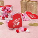 子供用バレンタインデー キャンディ アクリル ハート 好意コンテナ シックスレット付き (12 パック) WH Candy Valentine's Day Candy for Kids Acrylic Heart Favor Container with Sixlets (12 Pack)
