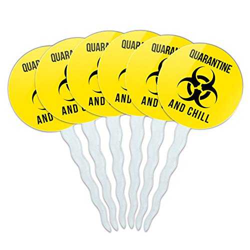 バイオハザード検疫とチル カップケーキピック トッパー デコレーション 6 個セット GRAPHICS & MORE Biohazard Quar and Chill Cupcake Picks Toppers Decoration Set of 6