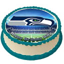 Seahawks パーソナライズされたケーキトッパー 8 インチ ラウンド バースデーケーキトッパー Ediblektoppers Seahawks Perso...