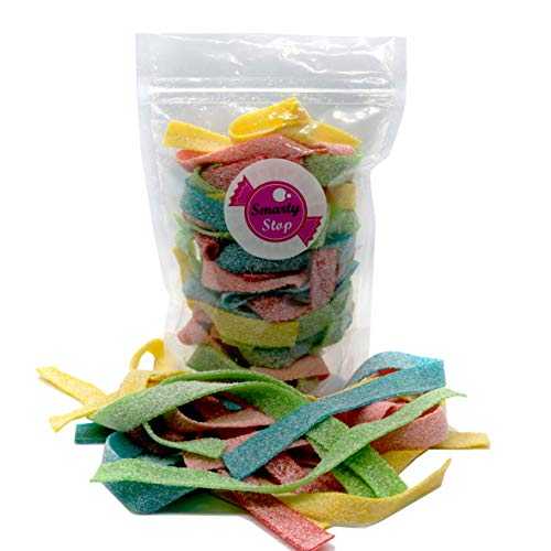 Smarty Stop サワー グミ キャンディ ストリップ (フルーツポンチ - アソートフレーバー、1 ポンド袋) ..