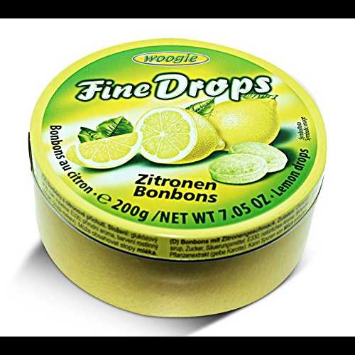 Woogie, German Fine Drops Sanded Lemon Candy Tin 200gr (Zitronengeschm...