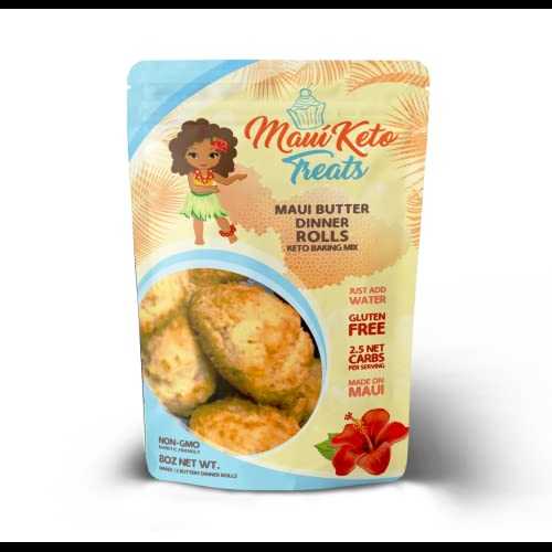 マウイバターディナーロールミックス - 12個のロールを作ります Maui Keto Treats, LLC. Maui Butter Dinner Rolls Mix - makes 12 rolls