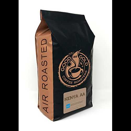 ケニア AA コーヒー豆、ミディアムロースト、5 ポンドバルクバッグ、全豆 - ゴールドコーヒーロースターと同等の品質 KENYA AA Coffee Beans, Medium Roast, 5 Pound Bulk Bag, Whole Bean - Good As Gold Coffee Roasters