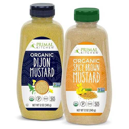 Primal Kitchen Organic Mustard Variety Pack, Dijon & Spicy Brown, Whol...