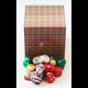 Scott's Cakes クリスマス ホイル包みチョコレート デラックス ミックス 1ポンドの正方形チェック柄ボックス入り Scott's Cakes Christmas Foil Wrapped Chocolate Deluxe Mix in a 1 Pound Square Plaid Box
