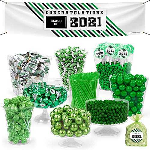WH Candy Green Graduation Candy Buffet Class of 2021 (Approx 14lbs) - ...