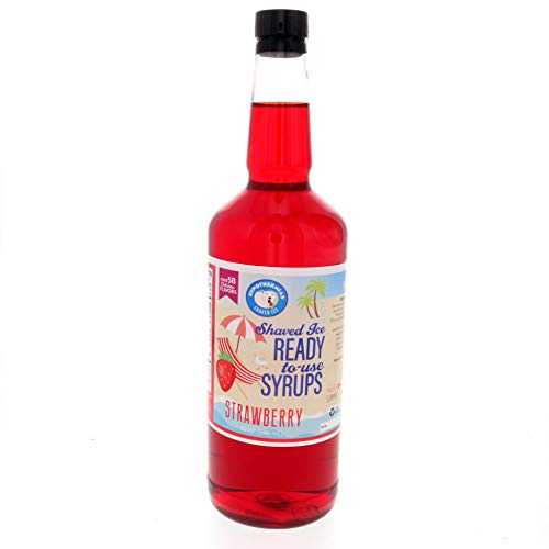 ストロベリー ハワイアン スノー コーン シロップ コーヒー シロップ、ソーダ ストリーム フレーバー シロップ、アイスキャンディー スラッシュ シロップ - クォート (32 液量オンス) 100% 純粋な砂糖で作られ、コーンシロップは含まれていません - す