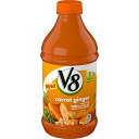 V8 ジュース、キャロット ジンジャー ジュース、100% 野菜ジュース、健康的な植物ベースのドリンク、46 オンス ボトル V8 Juice, Carrot ...