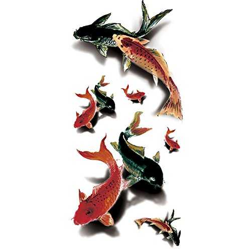 TAFLY 防水フェイクタトゥーステッカー 3D カラフルな魚の水転写一時的なタトゥー 5 枚 TAFLY Waterproof Fake Tattoo Stickers 3D Colorful Fish Water Transfer Temporary Tattoo 5 Sheets