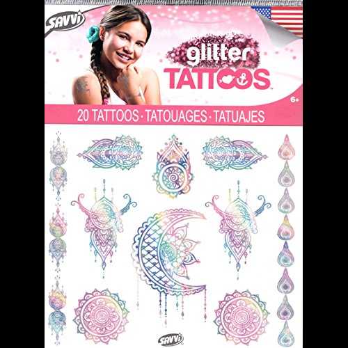 ȥ å ƥݥ꡼ 20 By Savvi - V1a Tattoos Glitter Temporary 20 By Sa...