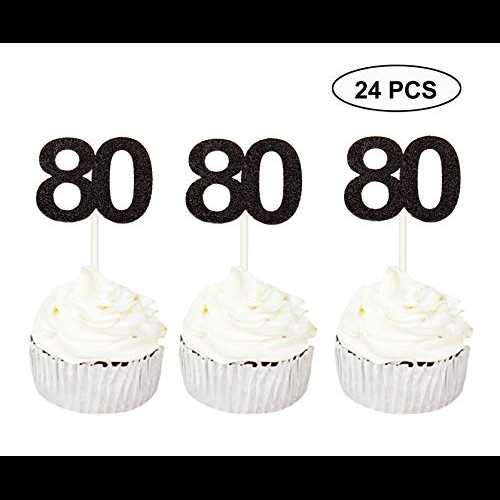 Sumerk 24 個 80 カップケーキトッパー ブラックグリッター 80 歳の誕生日カップケーキピック記念パーティーの装飾 Sumerk 24PCS 80 Cupcake toppers Black Glitter 80th Birthday Cupcake Picks Anniversary Party Decorations Sumerk 24 個 80 カップケーキトッパー ブラックグリッター 80 歳の誕生日カップケーキピック記念パーティーの装飾 Sumerk 24PCS 80 Cupcake toppers Black Glitter 80th Birthday Cupcake Picks Anniversary Party Decorations