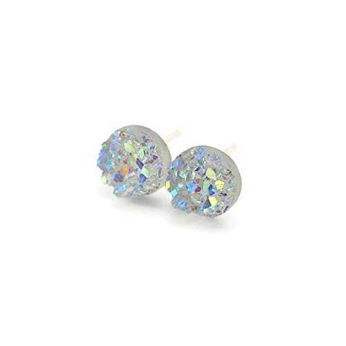 目に見えないクリップオンフェイクドゥルージーイヤリング、非ピアス耳用、クリアAB、10mm Pretty Smart Invisible Clip On Faux Druzy Earrings for Non-Pierced Ears, Clear AB, 10mm 目に見えないクリップオンフェイクドゥルージーイヤリング、非ピアス耳用、クリアAB、10mm Pretty Smart Invisible Clip On Faux Druzy Earrings for Non-Pierced Ears, Clear AB, 10mm