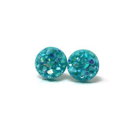 目に見えないクリップオンフェイクドゥルージーイヤリング、ノンホール耳用、ペールブルーAB、8mm Pretty Smart Invisible Clip On Faux Druzy Earrings for Non-Pierced Ears, Pale Blue AB, 8mm 目に見えないクリップオンフェイクドゥルージーイヤリング、ノンホール耳用、ペールブルーAB、8mm Pretty Smart Invisible Clip On Faux Druzy Earrings for Non-Pierced Ears, Pale Blue AB, 8mm