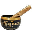 Divya マントラ レイキ ヒーリング 中国風水 アンティーク 真鍮 シンギングボウル マレット付き 古代チベット仏教 手彫り オム マニ パドメ ハム マントラ リン ゴング/スピリチュアル ヨガ ピース リラクゼーション ヒマラヤ ボウル Divya Mantra(2)
