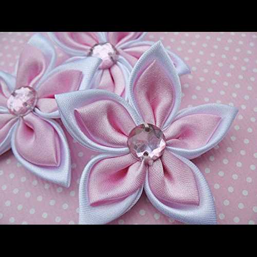 YYCRAFT サテン 2 インチ リボン フラワー 20 個パック ラインストーン付き ピンク YYCRAFT Pack of 20..