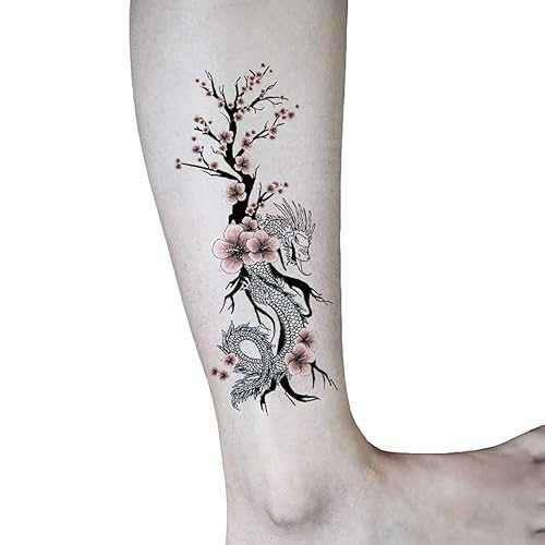 TAFLY Dragon and Plum Blossom Temporary Tattoos Body Art Tatoos Sticker Sexy Tattoos 5 Sheets TAFLY Dragon and Plum Blossom Temporary Tattoos Body Art Tatoos Sticker Sexy Tattoos 5 Sheets