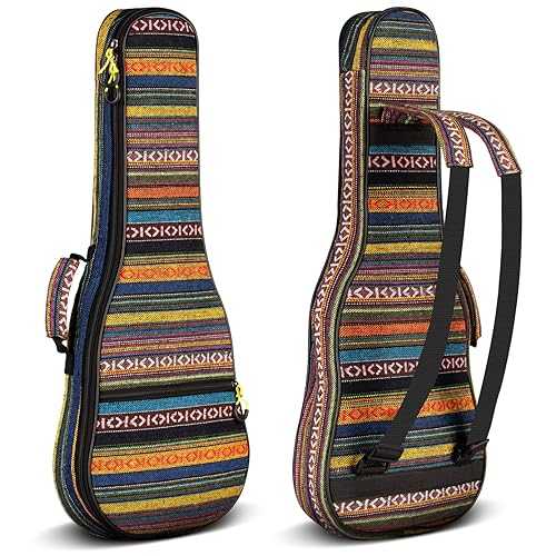 CAHAYA Ukulele Bag Ukulele Case 26 Inch Soft 0.4 Inch Thick Padded wit...