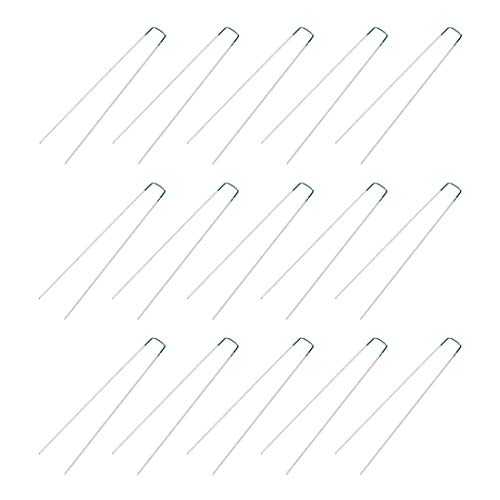 uxcell U-Shaped Garden Staples Pegs Ground U Pins 300mm 11.8-inch 3mm ...