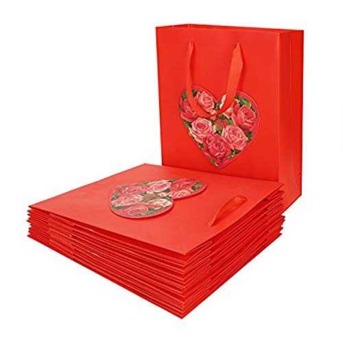 Ibluelover Valentine's Day Paper Presents Bags 10Pcs Red Presents Wrap...