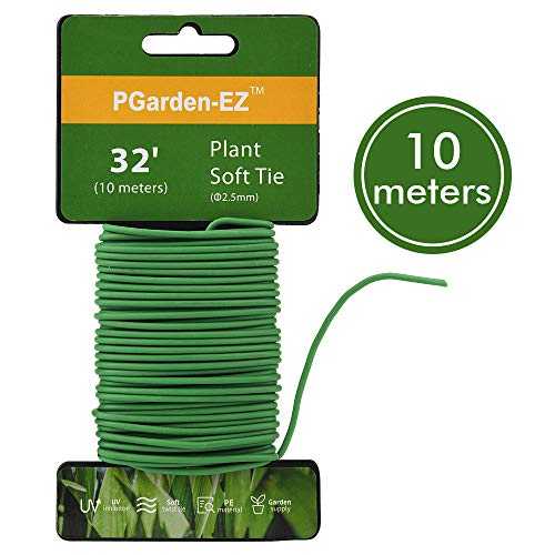 PGarden-EZ グリーン ソフト ツイスト タイ トマト プラント タイ TPR ガーデン サプライ、植物のサポートと家の整理用 (32.8 フィート/10 メートル) PGarden-EZ Green Soft Twist Tie Tomato Plant Tie TPR Garden Supply, for Supporting Pl