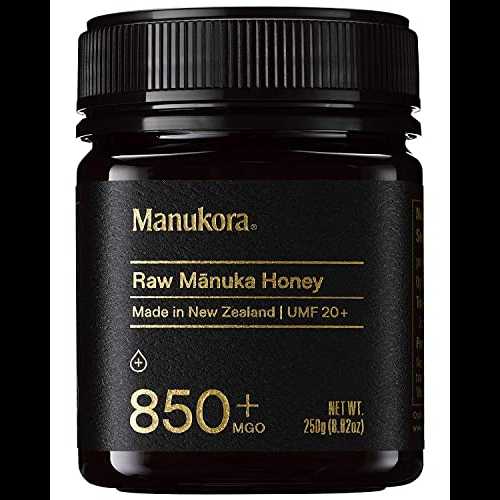 楽天GlomarketManukora UMF 20+/MGO 850+ 生マヌカハニー （250g/8.8oz） 本物の非遺伝子組み換えニュージーランド産蜂蜜、UMF & MGO 認定、巣から手元まで追跡可能 Manukora UMF 20+/MGO 850+ Raw Manuka Honey （250g/8.8oz） Authentic Non-GMO New Zealand Hon