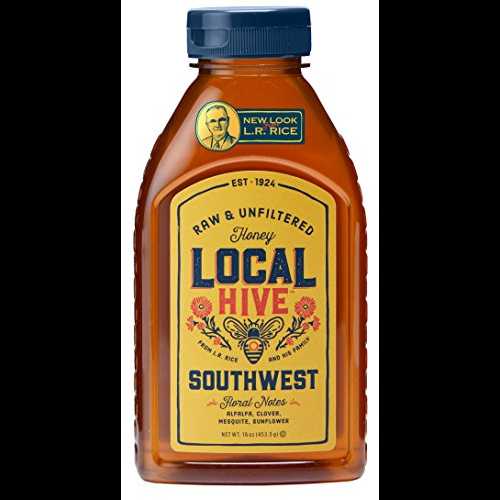 Local Hive Southwest 生 & 無濾過蜂蜜、16 オンス Local Hive Southwest Raw & Unfiltered Honey, 16oz