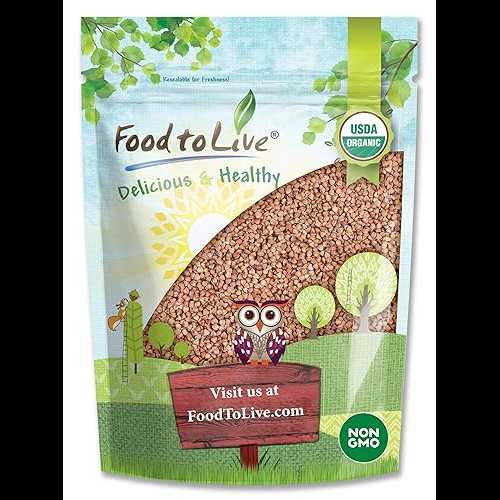 Food to Live Organic Buckwheat Kasha (Grechka, Toasted Whole Groats, Non-GMO, Kosher, Sirtfood, Bulk) by Food to Live 3 Pounds