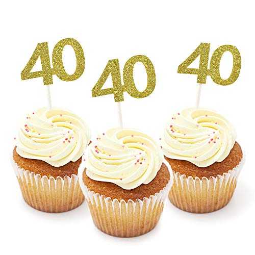 40歳のカップケーキトッパー、HOKPA 40歳の誕生日カップケーキトッパー、ゴールドグリッターナンバー40、誕生日のお祝い、記念日パーティーの装飾 (24個) 40th Cupcake Toppers, HOKPA 40th Birthday Cupcake Toppers, Gold Glitter Number 40 for Birth 40歳のカップケーキトッパー、HOKPA 40歳の誕生日カップケーキトッパー、ゴールドグリッターナンバー40、誕生日のお祝い、記念日パーティーの装飾 (24個) 40th Cupcake Toppers, HOKPA 40th Birthday Cupcake Toppers, Gold Glitter Number 40 for Birth
