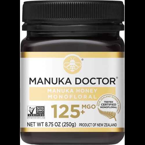 MANUKA DOCTOR - MGO 125+ Manuka Honey Monofloral, 100% Pure New Zealand Honey. Certified. Guaranteed. RAW. Non-GMO (8.75 oz)