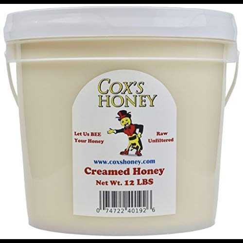 Cox's Honey - バルククリームハニー生無濾過、12ポンド 100% ピュア クローバー デリシャス ハニー - 米国産 Cox's Honey - Bulk Creamed Honey Raw Unfiltered, 12 LBS 100% Pure Clover Delicious Honey - Product of the USA