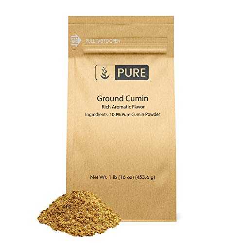PURE グラウンド クミン (1 ポンド) インド産 100% ピュア & ナチュラル プレミアム クミン、環境に優しい再密封可能なバッグ Pure Organic Ingredients PURE Ground Cumin (1 lb) 100% Pure & Natural Premium Cumin from India, Eco-
