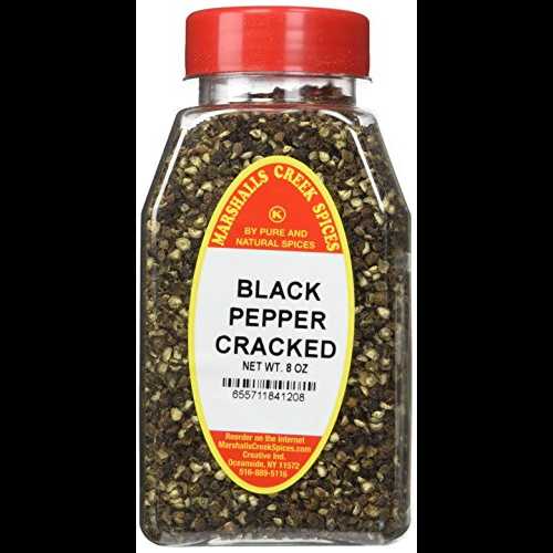 大きな瓶に砕いた新鮮なブラックペッパー、スパイス、ハーブ、調味料、8オンス Marshall's Creek Spices BLACK PEPPER CRACKED FRESHLY PACKED IN LARGE JARS, spices, herbs, seasoning, 8 ounce
