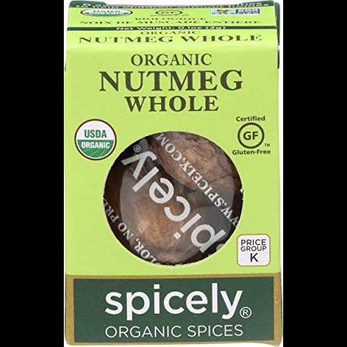 スパイスリー オーガニック ナツメグ ホール 0.10 オンス ecoBox 認定グルテンフリー Spicely Organics Spicely Organic Nutmeg Whole 0.10 Ounce ecoBox Certified Gluten Free