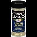 Spice Classics レモン&ペッパーシーズニングソルト、3.75オンス (12個パック) Spice Classics Lemon & Pepper Seasoning Salt, 3.75 oz (Pack of 12)