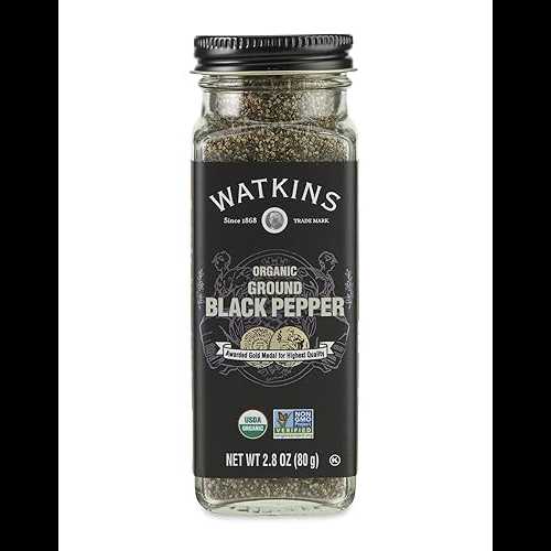 Watkins グルメ オーガニック スパイス ジャー、挽いた黒コショウ、2.8 オンス、2.8 オンス Watkins Gourmet Organic Spice Jar, Ground Black Pepper, 2.8 Ounce ., 2.8 Ounce