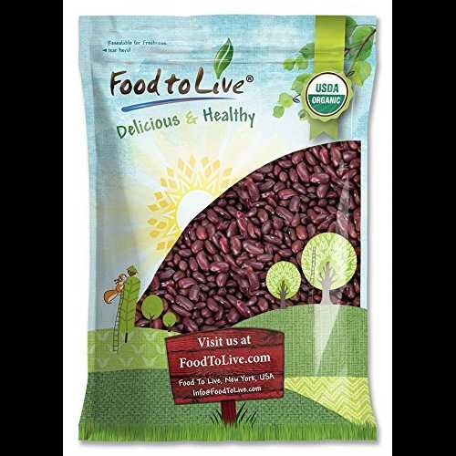 有機ダークレッドインゲン豆 — 非遺伝子組み換え、コーシャー、生、乾燥種子、バルク（食糧による） 15 ポンド Organic Dark Red Kidney Beans Non-GMO, Kosher, Raw, Dry Seeds, Bulk (by Food to Live) 15 Pounds