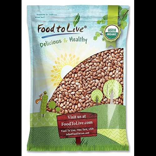 オーガニックピントビーンズ、3ポンド - 非遺伝子組み換え、コーシャー、バルク Food to Live Organic Pinto Beans, 3 Pounds - Non-GMO, Kosher, Bulk
