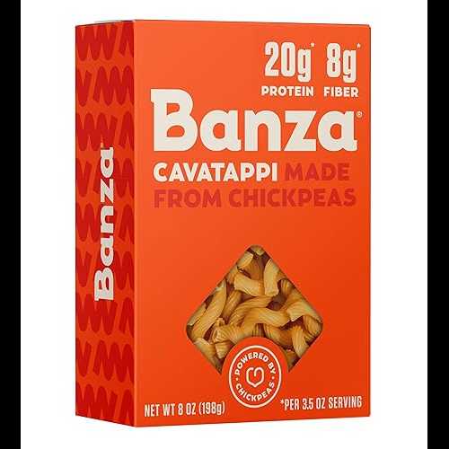 Banza Gluten-Free Chickpea Pasta, Cavatappi 20g Protein Lower Carb High Fiber High Protein Plant Based Pasta 8oz