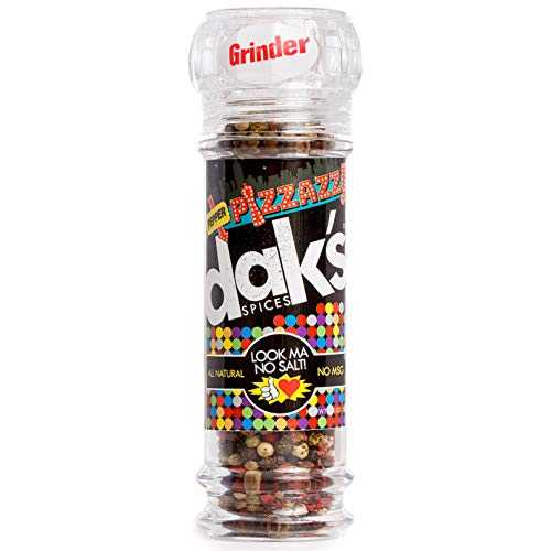 DAK's Spices PEPPER PIZZAZZ – 黒、白、緑、ピンクペッパーの100%無塩ブレンド!挽きたての胡椒は好きですか?これがあなたのためのブレンドです。 DAK'S SPICES ALL NATURAL LOOK MA NO SALT! NO MSG DAK's Spices PEPPER PIZZAZZ 100% salt