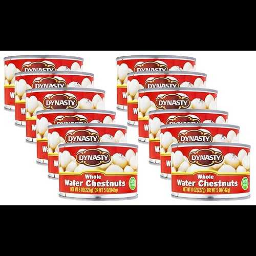 ダイナスティ 缶詰全粒水栗、8オンス (12個パック) Dynasty Canned Whole Water Chestnuts, 8-Ounce (Pack of 12)