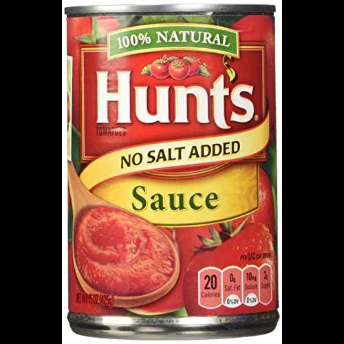 Hunt's 無塩トマトソース 15 オンス缶 (6 個パック) Hunt's No Salt Added Tomato Sauce 15oz Can (Pack of 6)