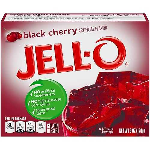 Jell-O Black Cherry Gelatin Mix (6 oz Boxes, Pack of 6) Jell-O Black Cherry Gelatin Mix (6 oz Boxes, Pack of 6)