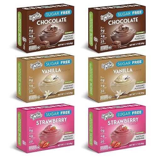 楽天GlomarketSimply Delish Instant Delicious Mixed Variety Pudding 6 pack Low Carb, Zero Sugar, Gluten Free, Allergen Free, Non-GMO, Vegan & Plant-Based