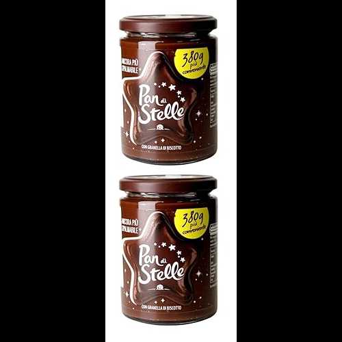 Mulino Bianco: パン ディ ステッレ クリーム ヘーゼルナッツ スプレッド 330g /11.64oz、2 個パック Barilla Mulino Bianco: Pan di Stelle Cream Hazelnut Spread 330g /11.64oz, pack of 2