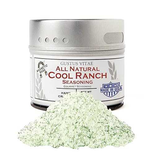 All Natural Cool Ranch Seasoning Authentic Artisanal Spice Mix Gourmet Seasoning All Natural, Non GMO Hand Crafted in Small Batches GLP-1 Friendly Made in USA Magnetic Tin Gustus Vitae #84