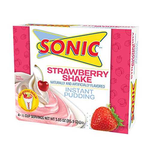 Sonic インスタント プディング、ストロベリー シェイク、3.03 オンス (12 個パック) Sonic Instant Pudding, Strawberry Shake, 3.03 OZ (Pack of 12)