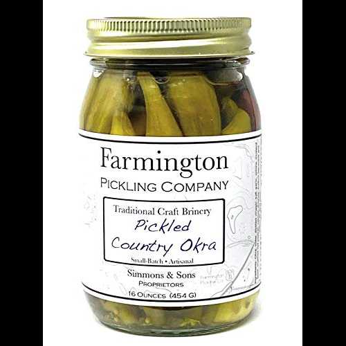 Farmington Pickling Company Pickled Country Okra - 16 Ounce Jar