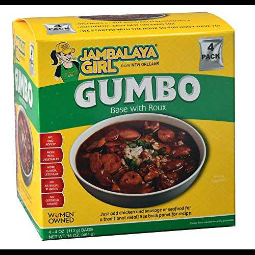 ジャンバラヤ ガールズ ニューオーリンズ食品 (ガンボ、4 パック) Jambalaya Girl's New Orleans Food Products (Gumbo, 4 Pack)