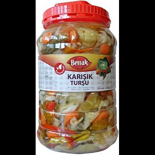 FOXCUP Berrak Mixed Pickles Karisik Tursu 5kg (~11lb) Made in Turkey